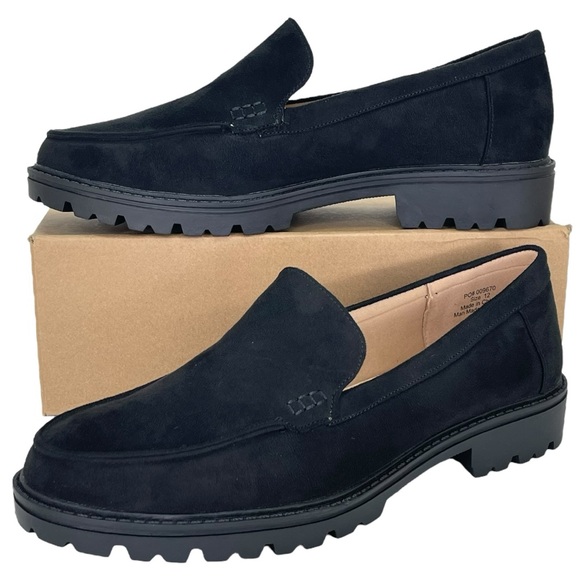 Journee Collection Erika Black Microsuede Womens Loafers Size 12M - Picture 1 of 9